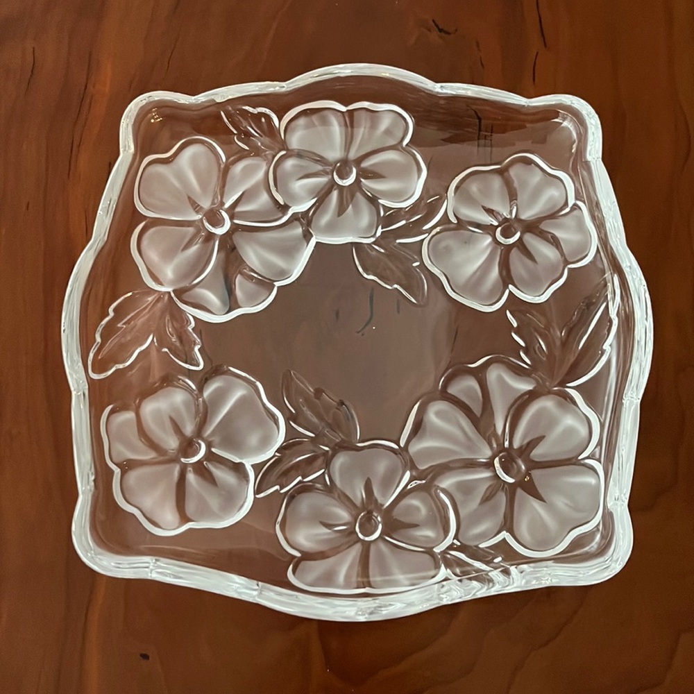 floral glass dish